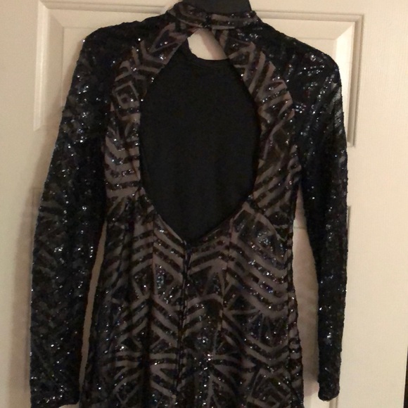 Black sequin mini dress. Like new - Picture 2 of 3